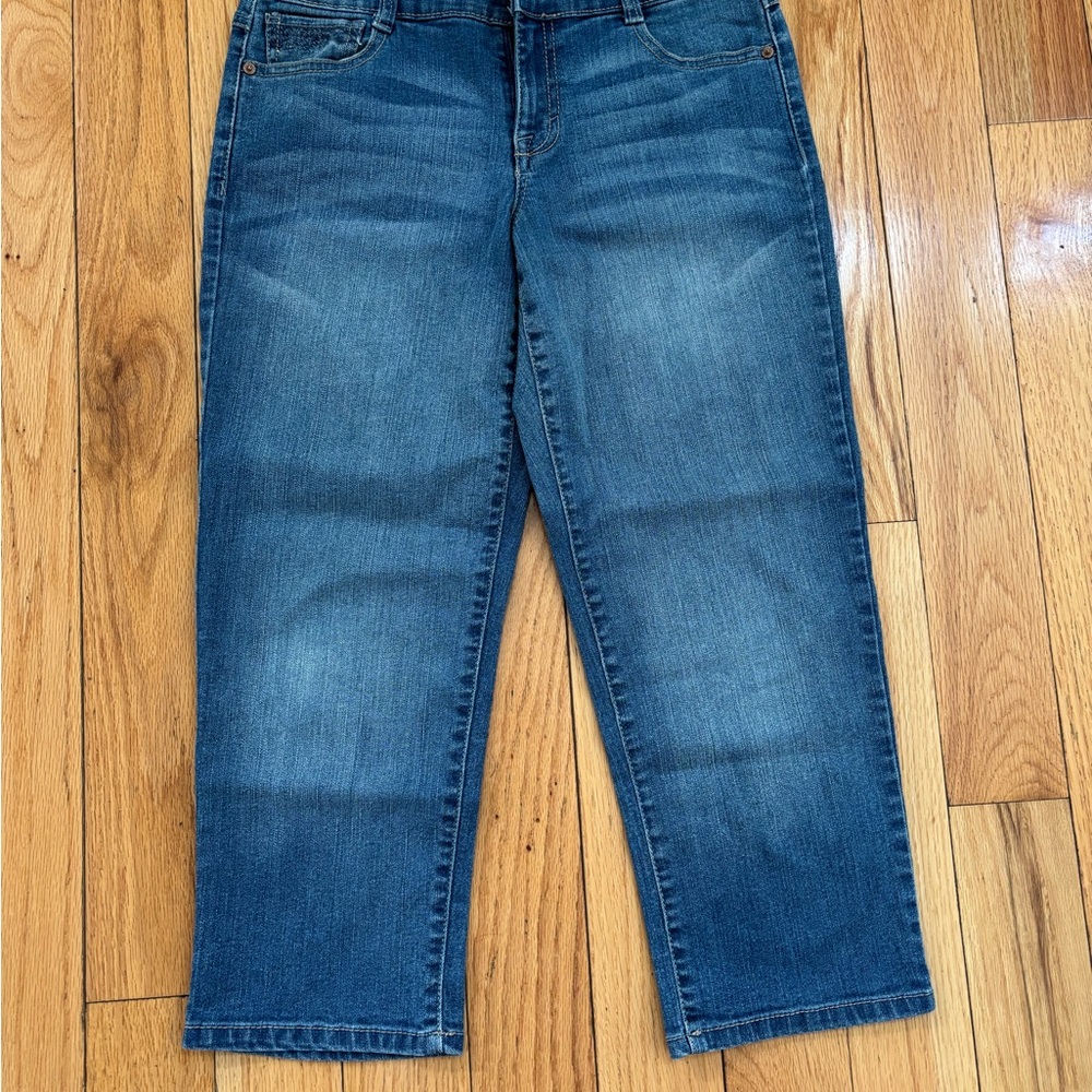 Style & Co Blue Straight Jeans with Natural Fading